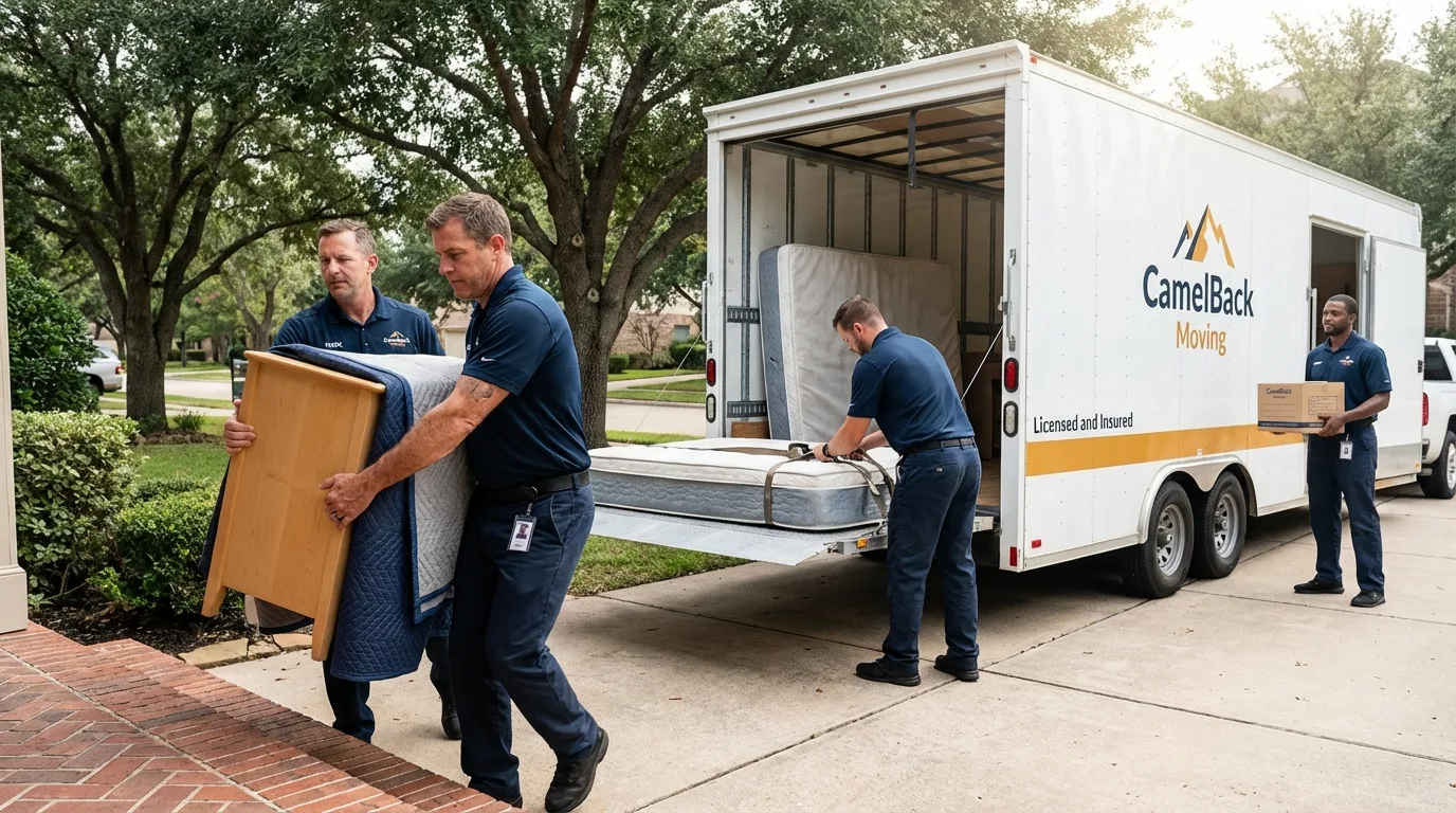 Crew loading residential truck for cross-state move from Corona, NY